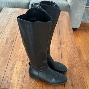 Black Knee-High Leather Boots